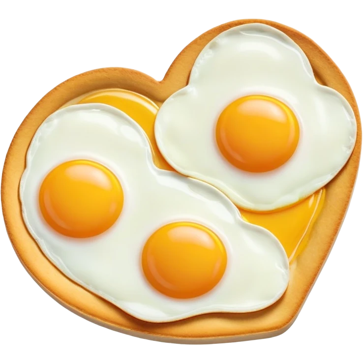 pan egg heart shape 2 eggs emoji