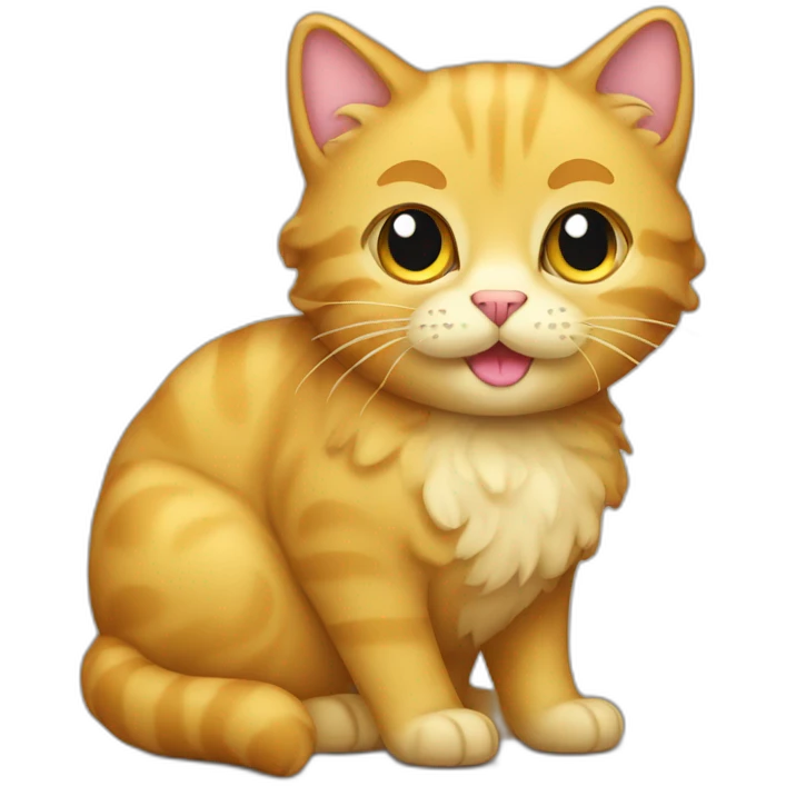 curly gold cat emoji