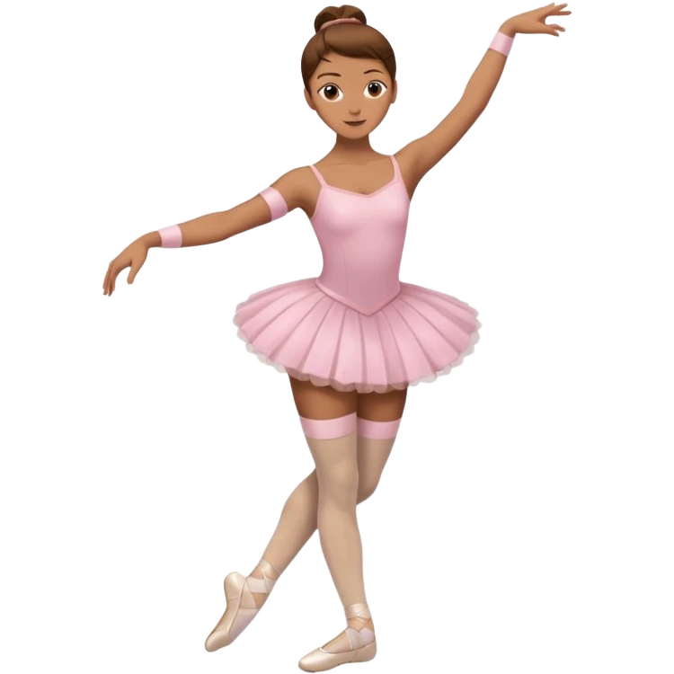 Ballet dancer in over the knee socks and brown hair emoji