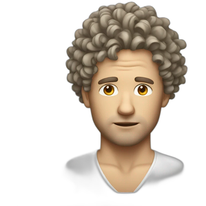 headache white man curly hair emoji