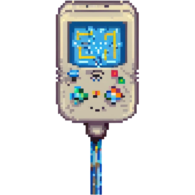 8 bit pixel art ethernet cable with RJ45 connector emoji emoji