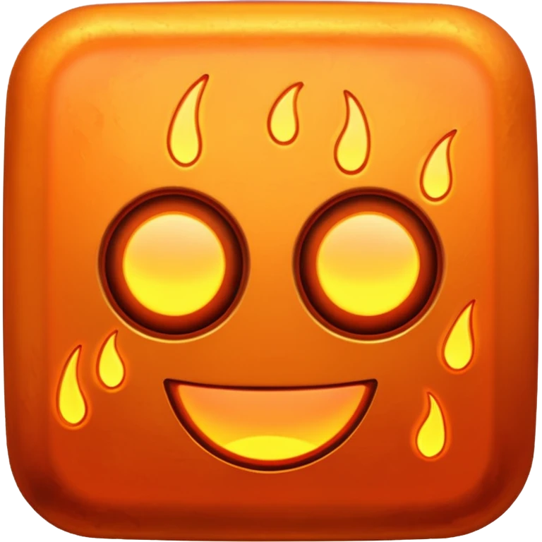 Heated Metal without face  emoji