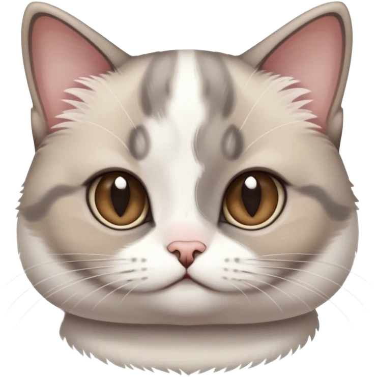 half person half grey and white munchkin cat emoji