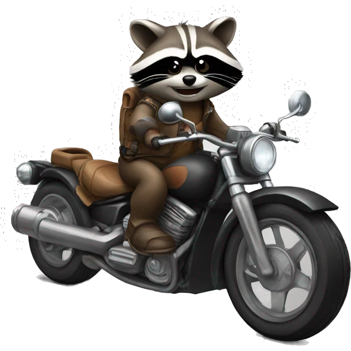 Raccoon on motorcycle  emoji