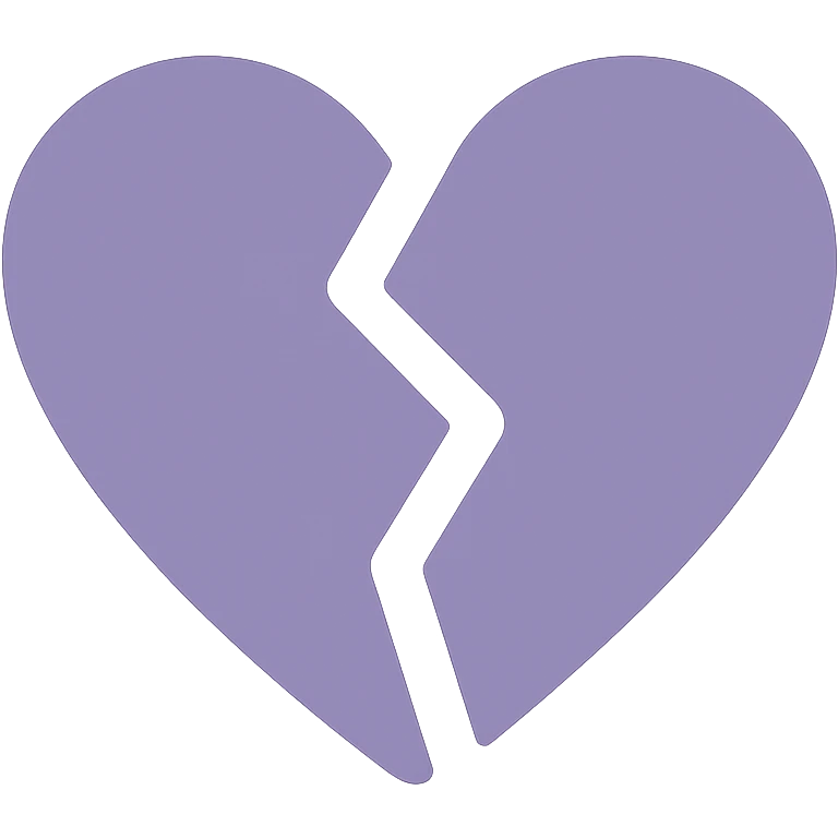 A dull purple broken heart emoji