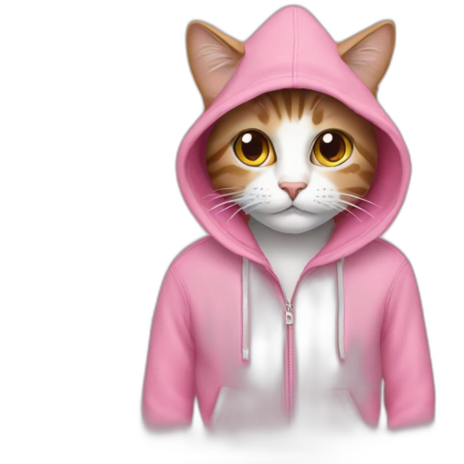 Cat pink hoodie emoji