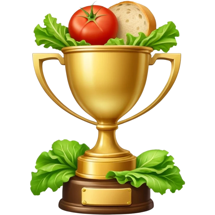 trophy with bread, lettuce, tomato emoji