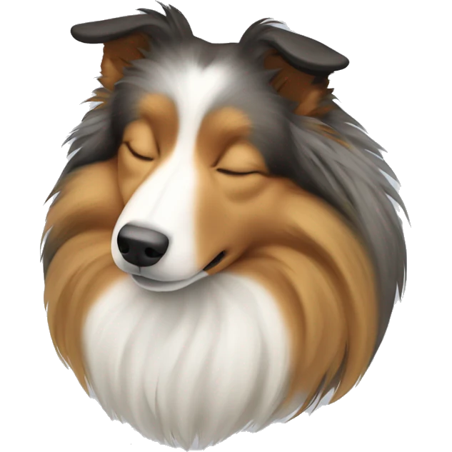 sleeping shetland sheepdog emoji