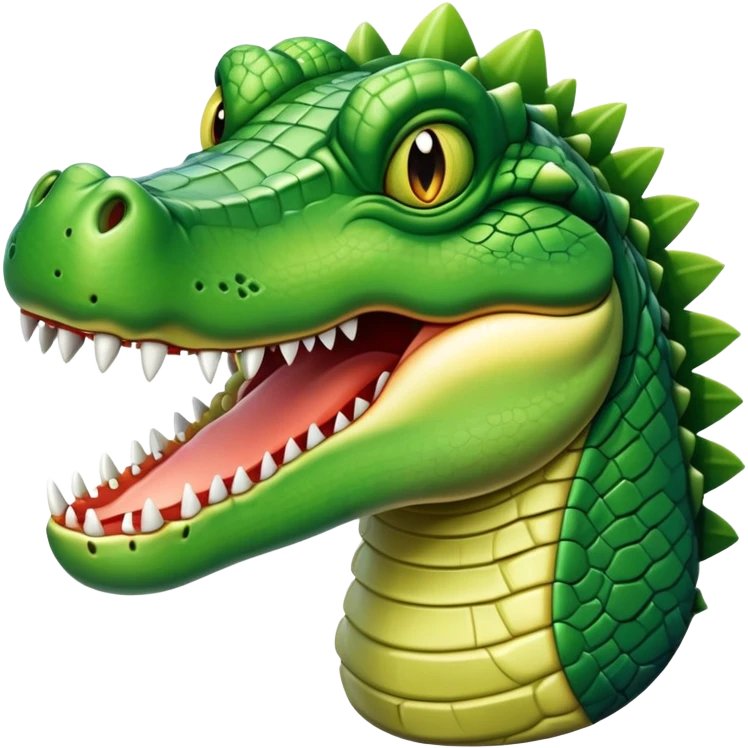 green crocodile with sharp teeth emoji