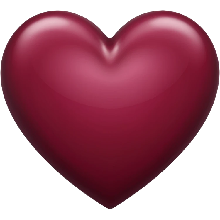 A deep bordeaux colored heart emoji