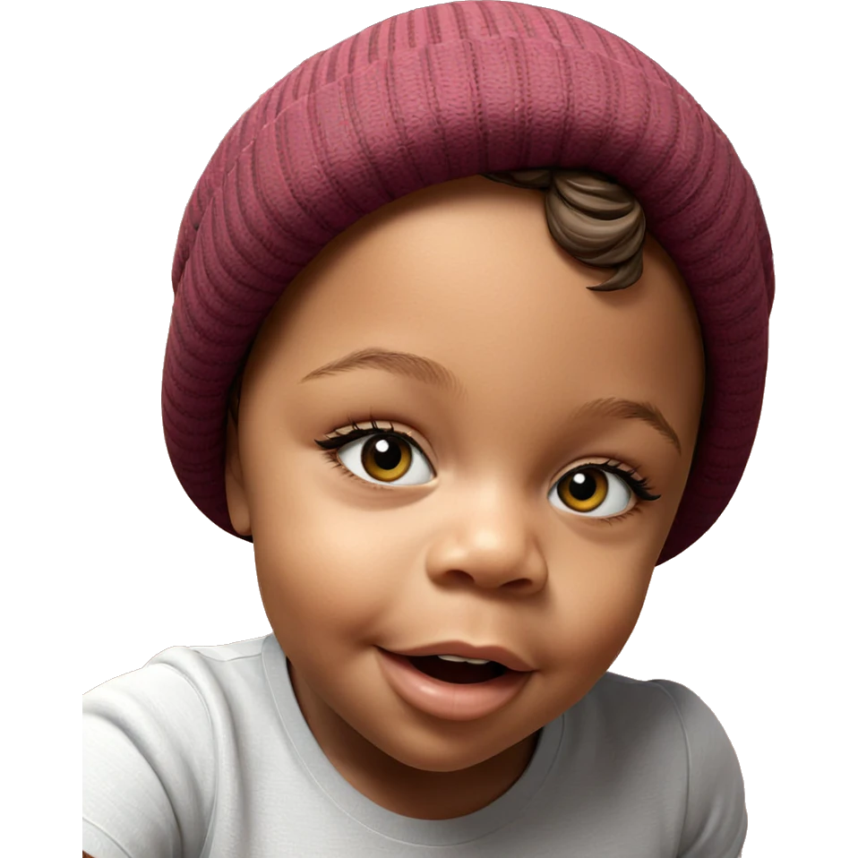 girl in hat portrait indoors emoji