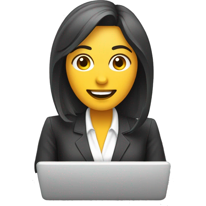atendente telemarketing mulher no computdor emoji
