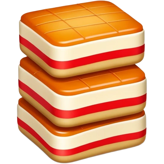 Chinese New Year Nian Gao sweet rice cake with red decorations, simplified emoji style with bold outlines and bright colors, cartoon style sticky new year dessert emoji