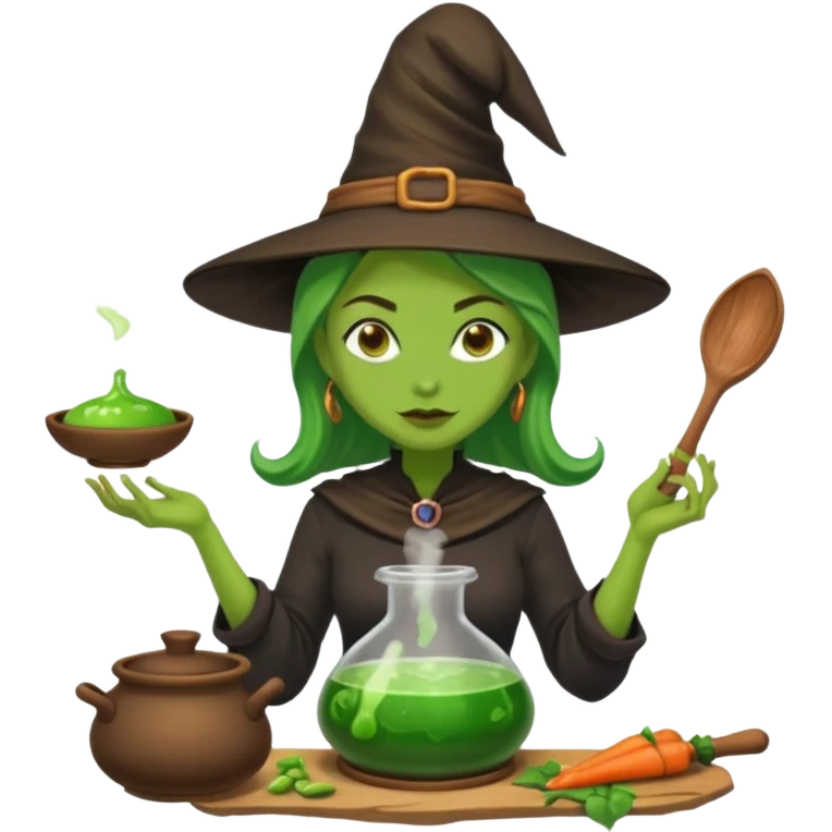 green witch cooking potion emoji