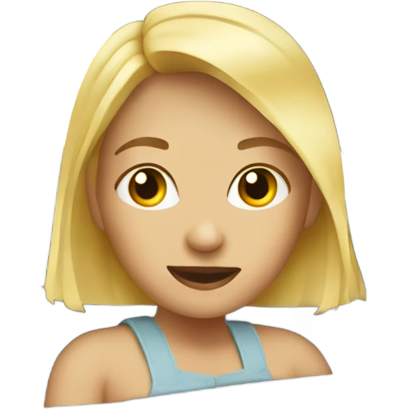 blonde girl in car interior, cute emoji