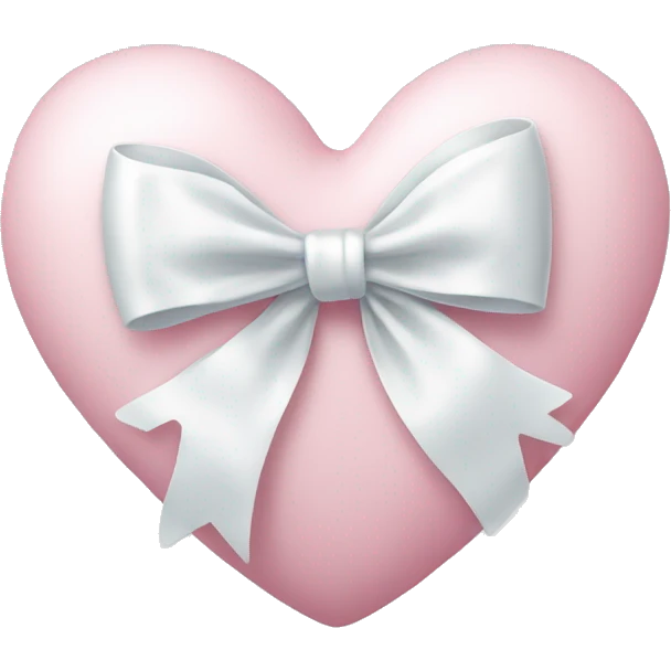 Pastel pink heart with white bow emoji