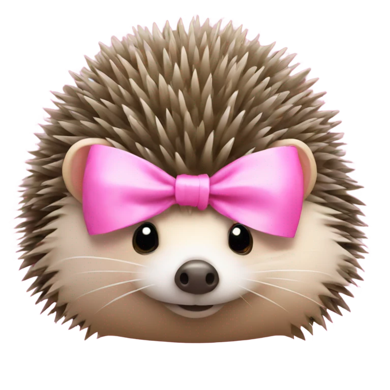 hedgehog with a pink bow emoji