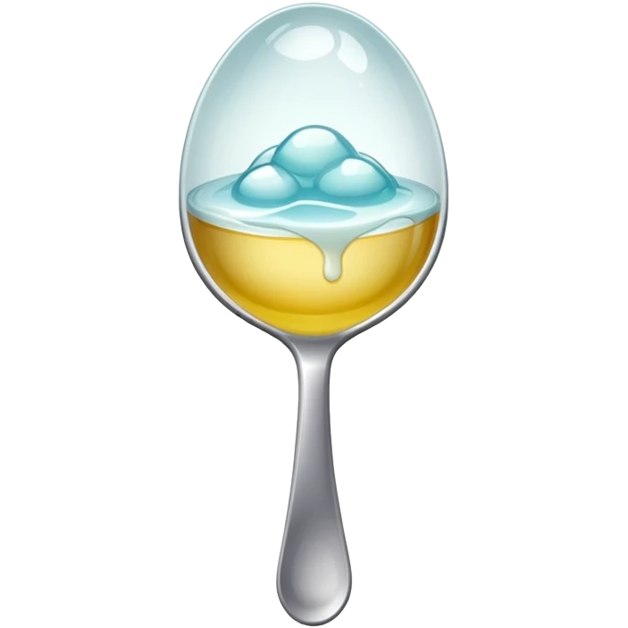 a spoon with white clear jelly emoji