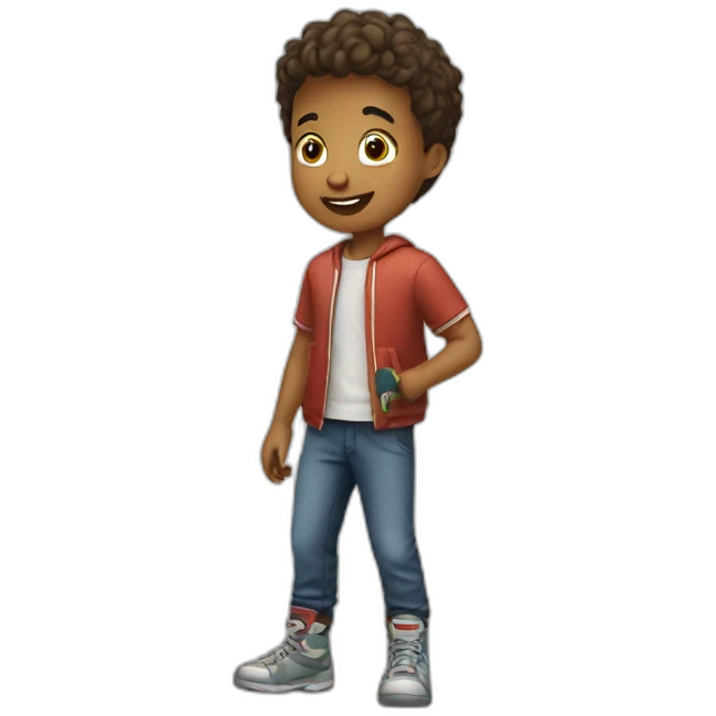 a boy playing a game emoji