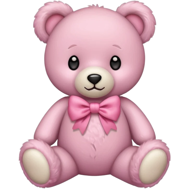 Cute teddy bear with a pink bow. emoji