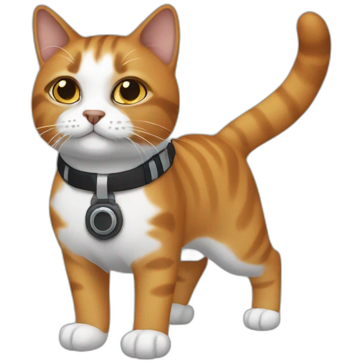 agean cat that is ginger, white and black pilot emoji