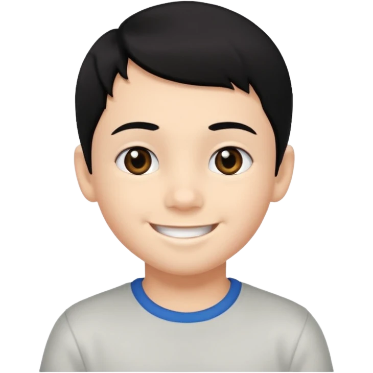 7 yaş siyah göz siyah saç erkek çocuk beyaz tenli emoji