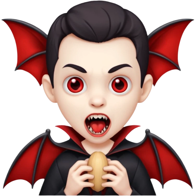 vampire royal child with toy bat open mouth emoji