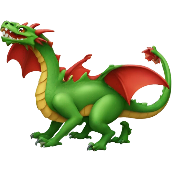 graoully dragon, green body and red back emoji
