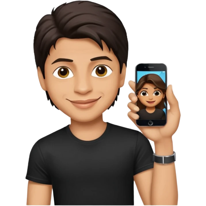 ipretty bratz emoji of shah rukh khan wearing a black tee,  emoji