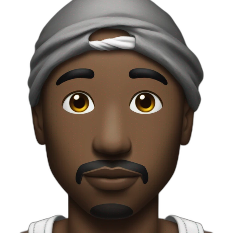 Tupac avec son bandana sur la tête  emoji
