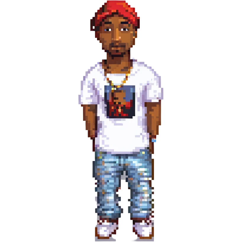 2Pac в полный рост, no background emoji