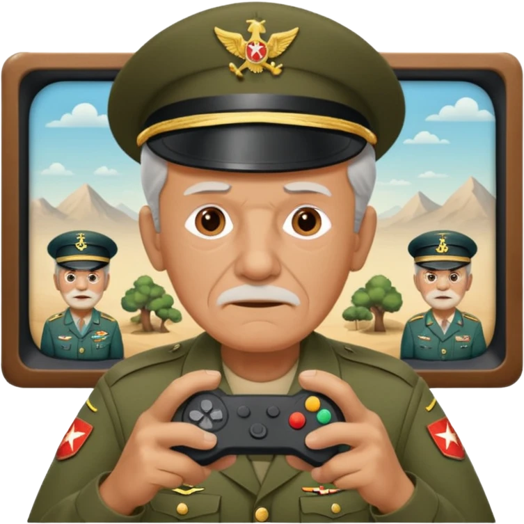 Old man dress army gaming emoji