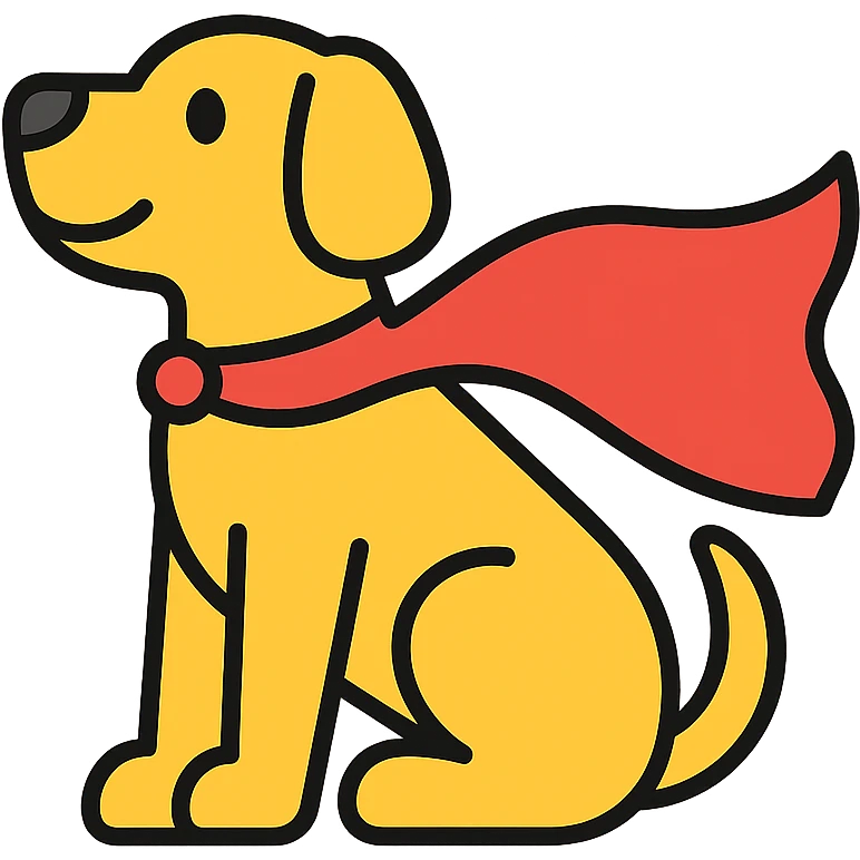 dog with superman cape emoji