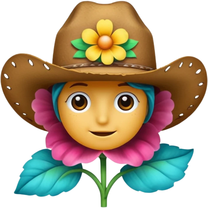 Flower wearing cowboy hat  emoji