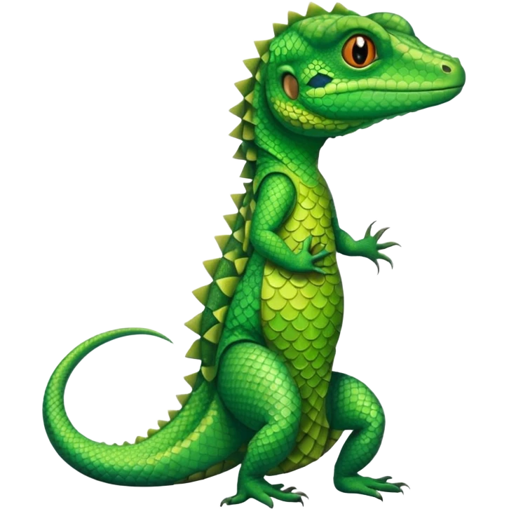 Lizard wearing a dress emoji