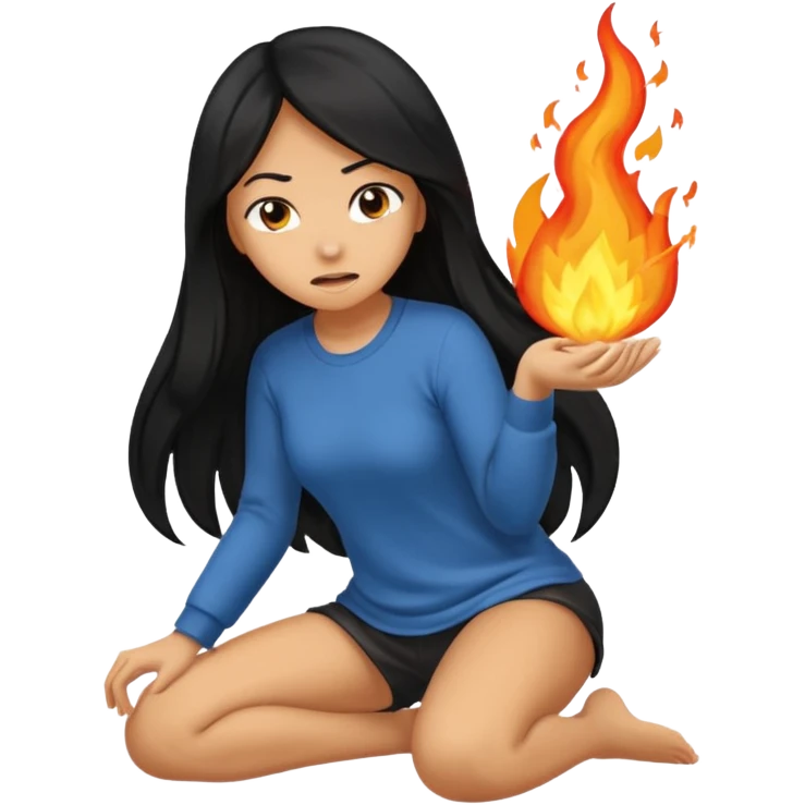 Big Booty girl leaning forward with ass towards viewer holding ass farting fire emoji