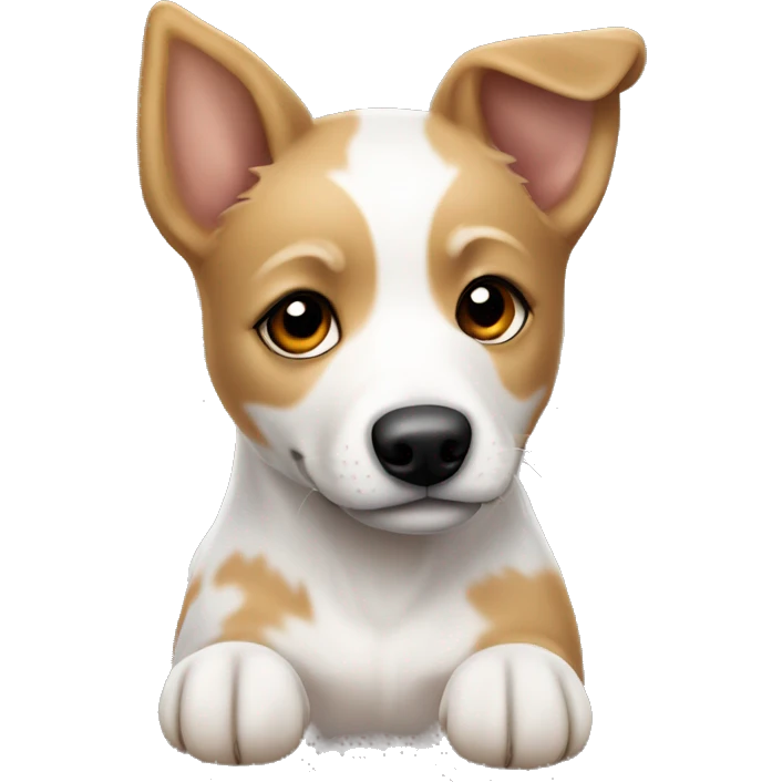 White and tan heeler puppy emoji