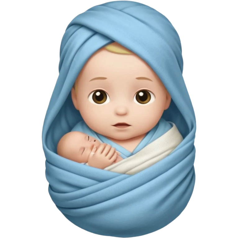 baby im Tuch eingewickelt. neugeborenes. emoji