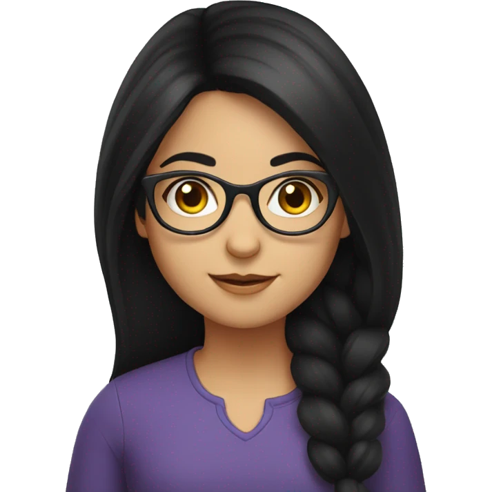 armenian girl with optical glasses and black hair emoji