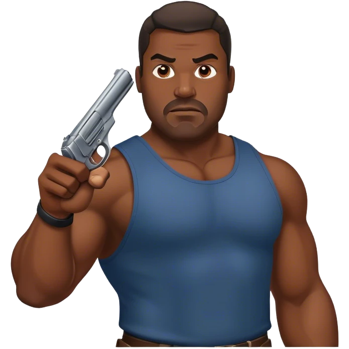 big black man pointing gun emoji