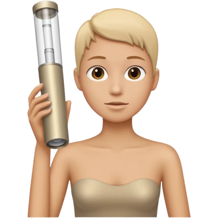 beige skin colored hand holding a cylindrical tube, no sleeves, no clothes emoji