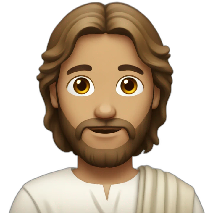 Jesus with short hairs emoji