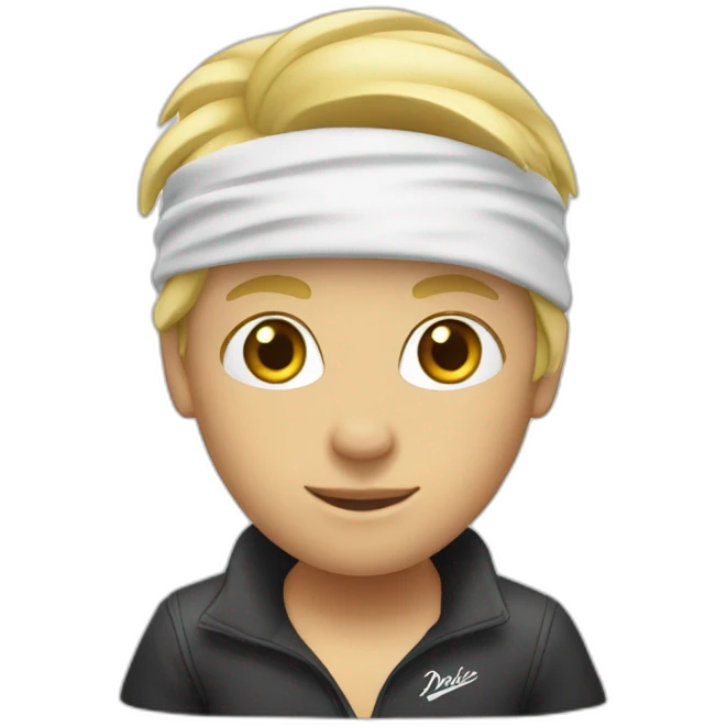 blond surfeur with white bandanna emoji