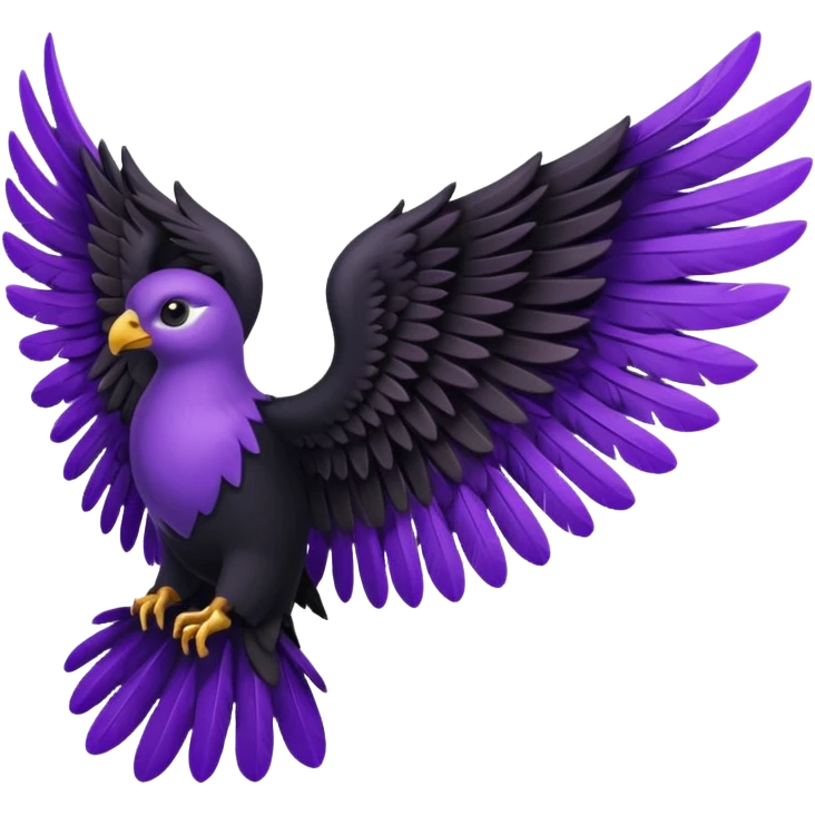 Black  and purple wings emoji