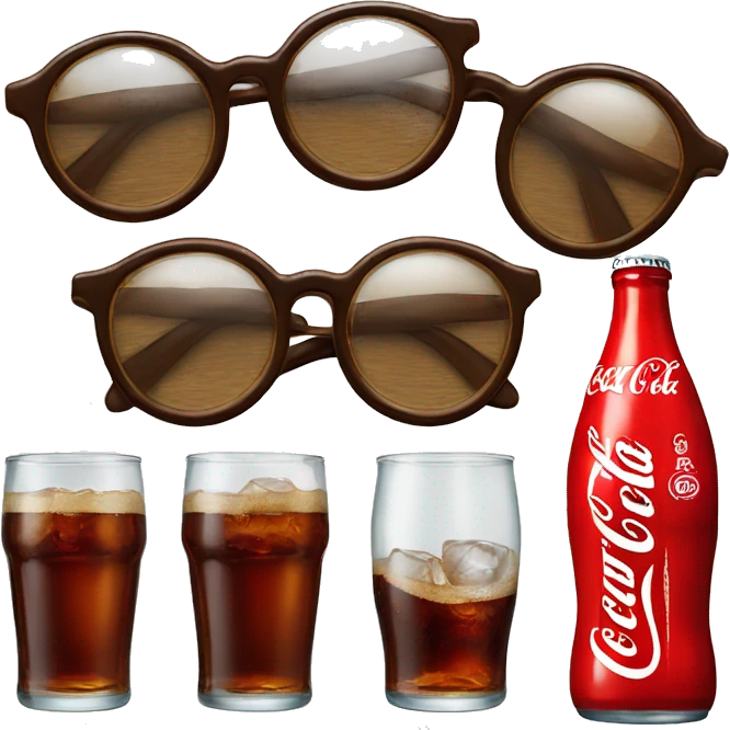Coca-Cola with glasses emoji