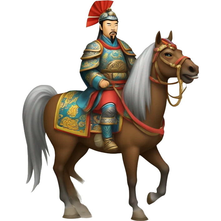 Yuan dynasty Mongolian general on horse emoji