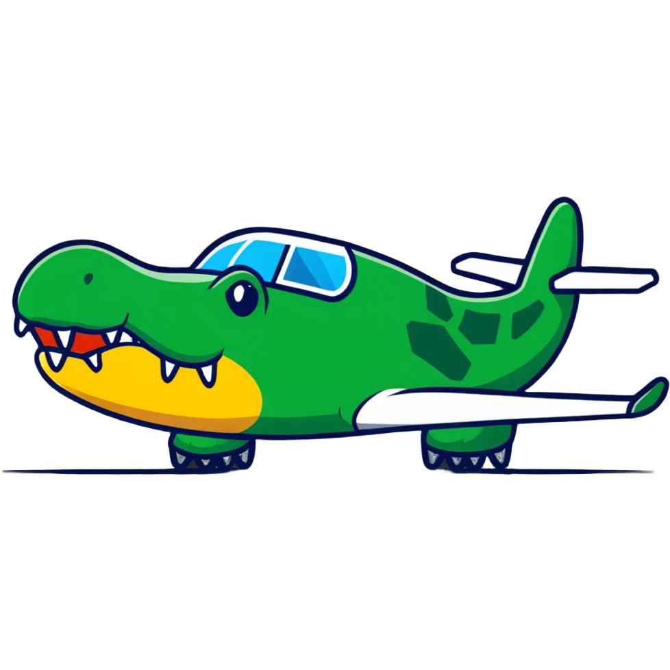 airplane with a crocodile head instead of the nose emoji