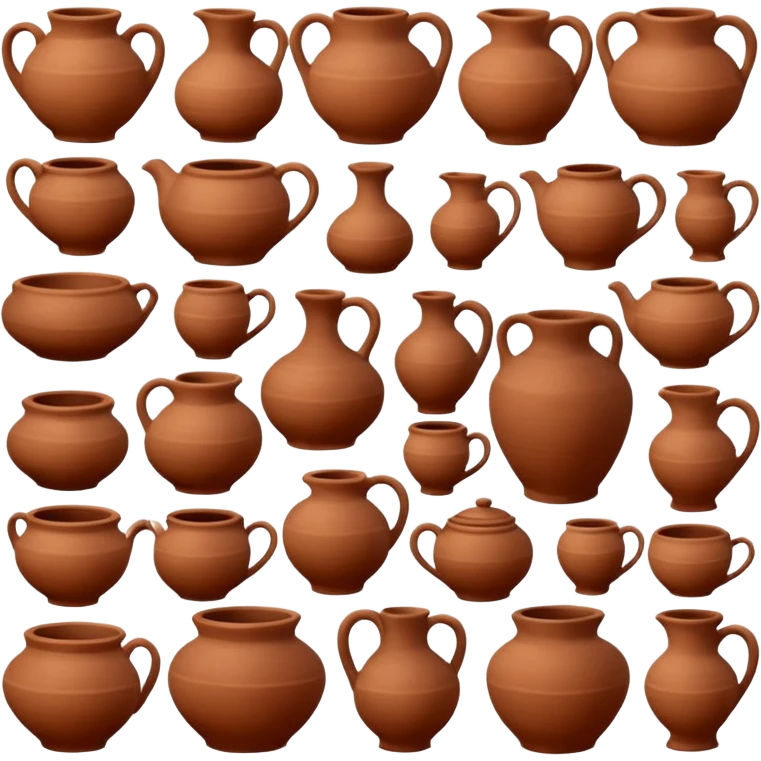 clay pottery with diffetent motifs emoji