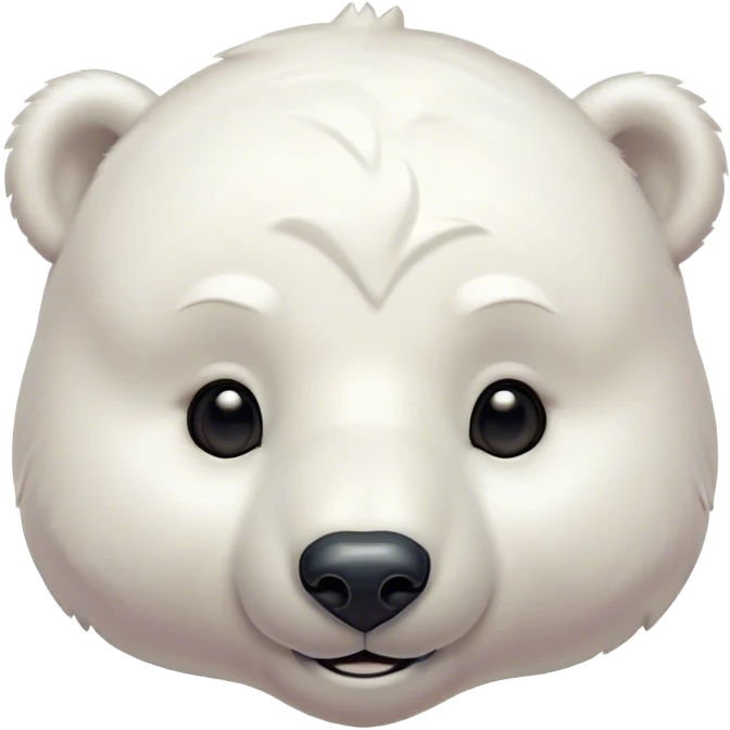 Cinematic Cute Polar Bear Portrait Emoji, Head tilted playfully and inquisitively, with a glossy, plush coat accented by a gentle, blushing muzzle and round, sparkling eyes, Simplified yet irresistibly adorable features, highly detailed, glowing with a warm, friendly polar glow, high shine, affectionate and lively, stylized with a touch of endearing charm, soft glowing outline, capturing the essence of a mischievous yet loving polar cub that feels like it could tumble out of the screen into your arms! emoji