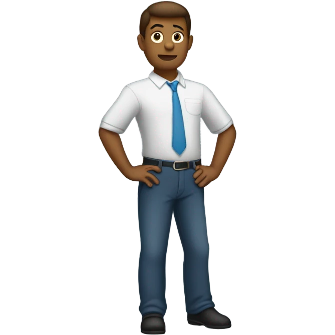 A person standing with their hand on the hip popped out kinda emoji